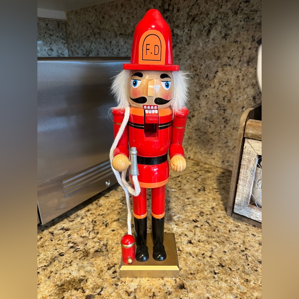 Christmas Red Firefighter Nutcracker
